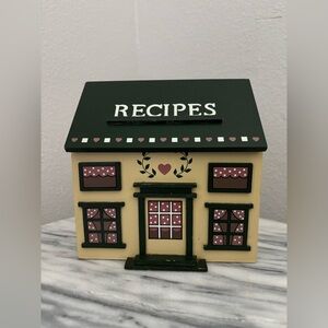 Vintage house shaped recipe box cottagecore